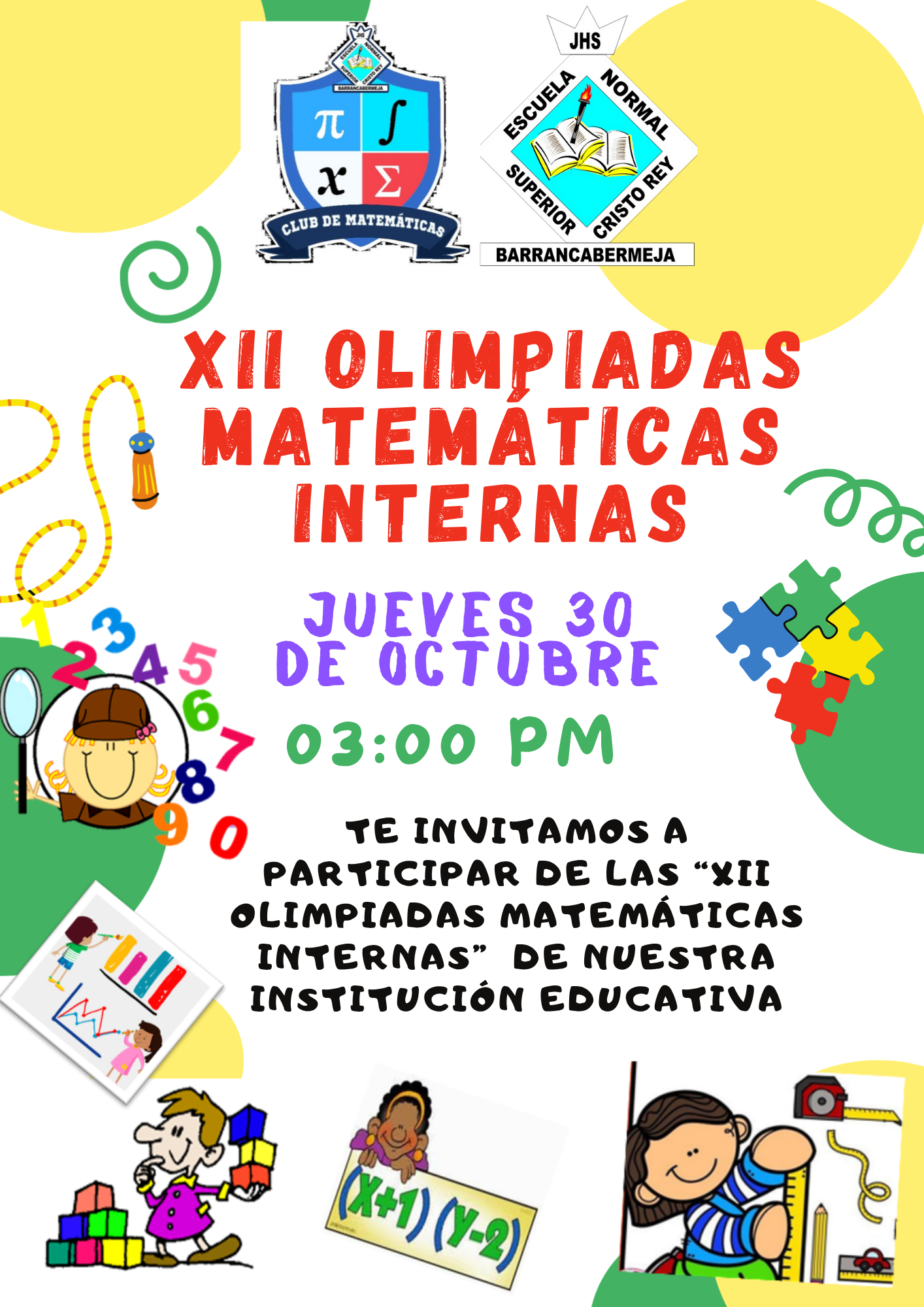 XII OLIMPIADAS INTERNAS DE MATEMATICAS